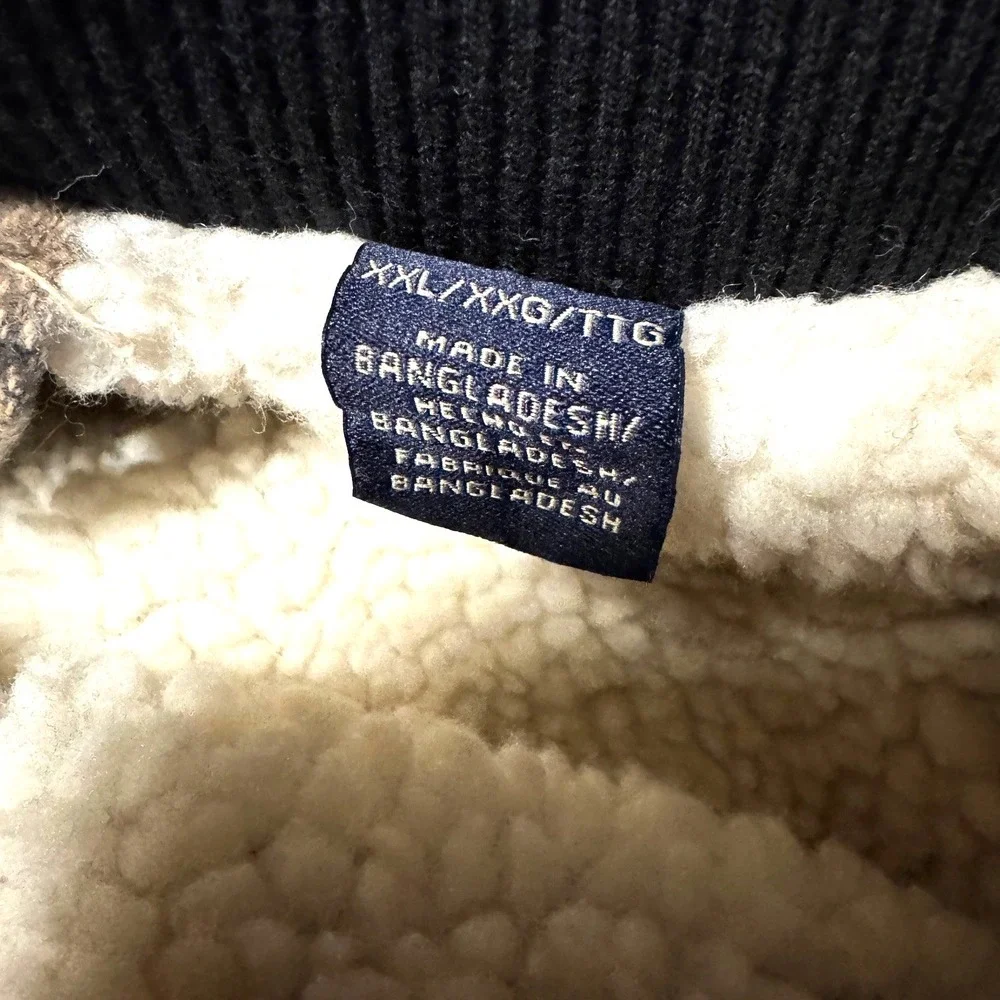 New Wrangler Men's Southwestern Sherpa Lined Zip Vest XXL Brown Cowboy Landman - Picture 8 of 12